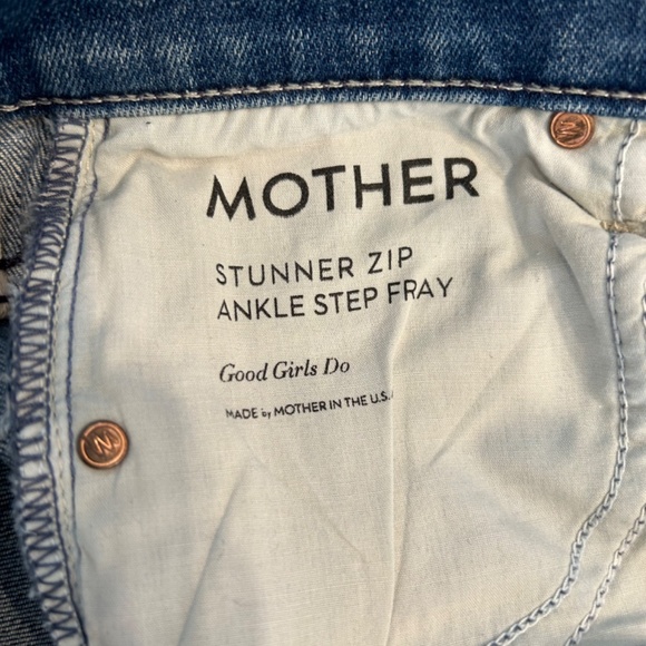 MOTHER Blue Frayed Hem Jeans - Picture 5 of 6